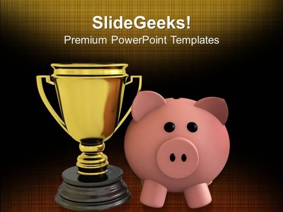Piggy Bank With Trophy Savings Winner PowerPoint Templates Ppt Backgrounds For Slides 0113 Piggy Bank With Trophy Savings Winner PowerPoint Templates Ppt Backgrounds For Slides 0113