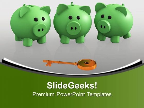 Piggy Banks And Key To Success PowerPoint Templates Ppt Backgrounds For Slides 0213 Piggy Banks And Key To Success PowerPoint Templates Ppt Backgrounds For Slides 0213