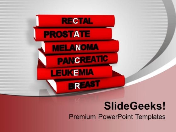 Pile Of Books That Make Up Cancer Health PowerPoint Templates Ppt Backgrounds For Slides 0313 Pile Of Books That Make Up Cancer Health PowerPoint Templates Ppt Backgrounds For Slides 0313