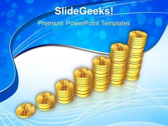 Piles Of Golden Coins Success PowerPoint Templates Ppt Backgrounds For Slides 0113