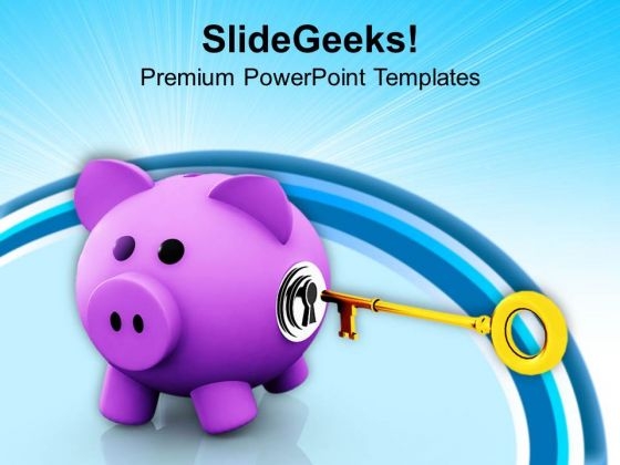 Pink Piggy Bank With Key Hole And Key PowerPoint Templates Ppt Backgrounds For Slides 0113 Pink Piggy Bank With Key Hole And Key PowerPoint Templates Ppt Backgrounds For Slides 0113