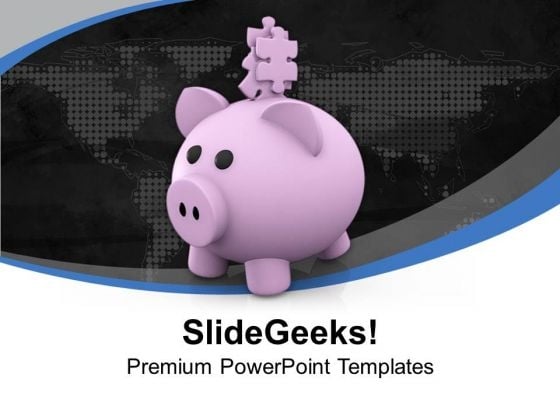 Pink Piggy Bank With Puzzle Pieces Business PowerPoint Templates Ppt Backgrounds For Slides 0113 Pink Piggy Bank With Puzzle Pieces Business PowerPoint Templates Ppt Backgrounds For Slides 0113