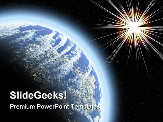 Planet With Starburst Globe PowerPoint Themes And PowerPoint Slides 0711 Planet With Starburst Globe PowerPoint Themes And PowerPoint Slides 0711