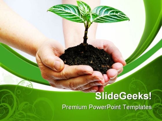 Plant In Hands Environment PowerPoint Templates And PowerPoint Backgrounds 0611 Plant In Hands Environment PowerPoint Templates And PowerPoint Backgrounds 0611