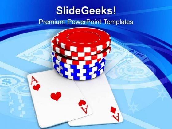 Play The Poker Game In Casino PowerPoint Templates Ppt Backgrounds For Slides 0413