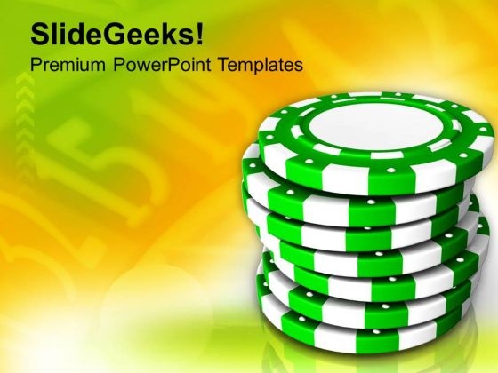 Pokar Chips Casino Theme PowerPoint Templates Ppt Backgrounds For Slides 0513