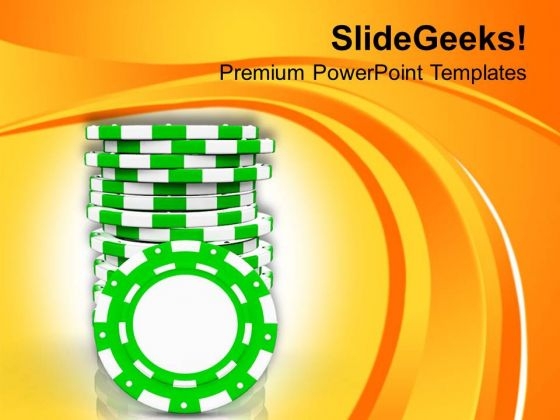 Poker Chips For Casino Theme PowerPoint Templates Ppt Backgrounds For Slides 0513