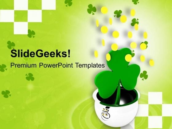 Pot With Shamrock And Falling Coins Festival PowerPoint Templates Ppt Backgrounds For Slides 0313 Pot With Shamrock And Falling Coins Festival PowerPoint Templates Ppt Backgrounds For Slides 0313