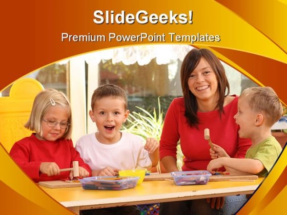 Preschoolers Education PowerPoint Template 1110 Preschoolers Education PowerPoint Template 1110
