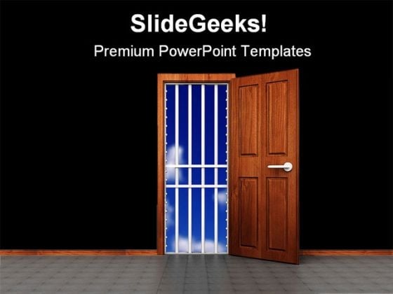 Prison Door Business PowerPoint Templates And PowerPoint Backgrounds 0711