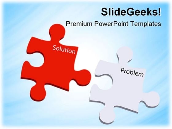 Problem And Solution Puzzles Business PowerPoint Themes And PowerPoint Slides 0811