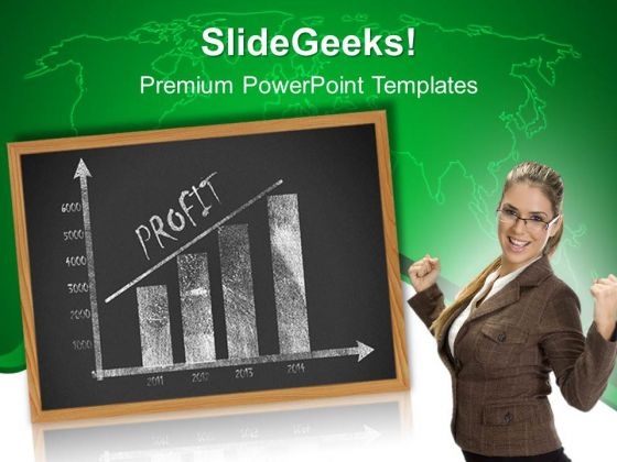 Profit Chart On Blackboard Success PowerPoint Templates And PowerPoint Themes 0412