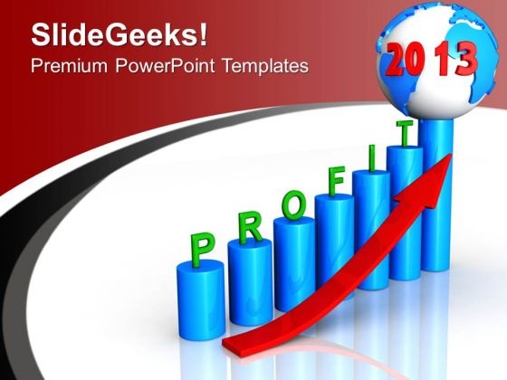 Profit Percentage Bar Graph Globe Growth PowerPoint Templates Ppt Backgrounds For Slides 0113