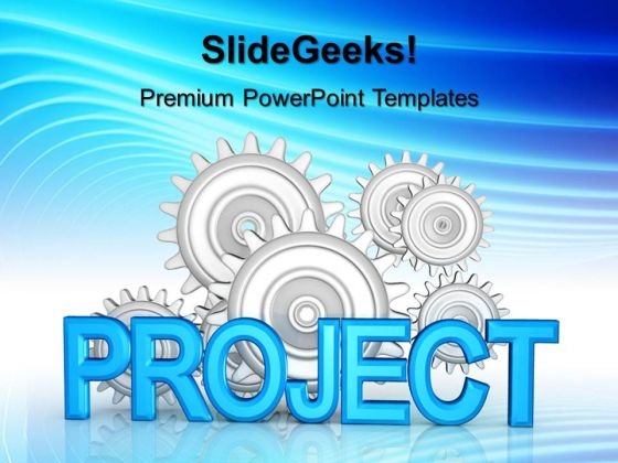 Project Word With Cogs In Back Industrial PowerPoint Templates And PowerPoint Themes 0512 Project Word With Cogs In Back Industrial PowerPoint Templates And PowerPoint Themes 0512