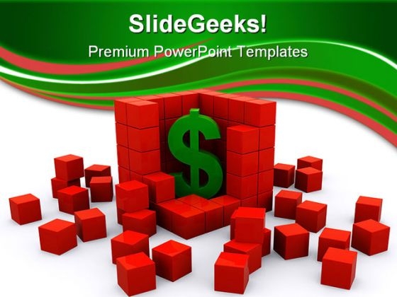 Protected Dollar Business PowerPoint Background And Template 1210 Protected Dollar Business PowerPoint Background And Template 1210