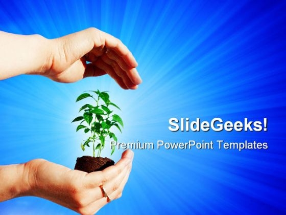 Protecting A Plant Nature PowerPoint Themes And PowerPoint Slides 0511 Protecting A Plant Nature PowerPoint Themes And PowerPoint Slides 0511