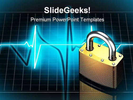 Pulse With Lock Security PowerPoint Backgrounds And Templates 0111 Pulse With Lock Security PowerPoint Backgrounds And Templates 0111