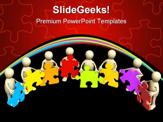 Puppets Holding Puzzles Business PowerPoint Templates And PowerPoint Backgrounds 0611 Puppets Holding Puzzles Business PowerPoint Templates And PowerPoint Backgrounds 0611