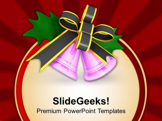 Purple Jingle Bells With Grey Bow PowerPoint Templates Ppt Backgrounds For Slides 1212 Purple Jingle Bells With Grey Bow PowerPoint Templates Ppt Backgrounds For Slides 1212