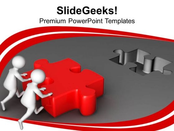 Push Solution Jigsaw Puzzle PowerPoint Templates Ppt Backgrounds For Slides 0713