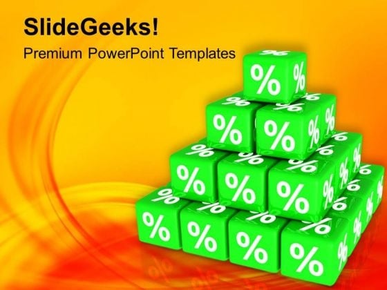 Pyramid Structure With Discounted Cubes PowerPoint Templates Ppt Backgrounds For Slides 0513