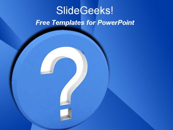 Question PPT Template with Blue Background
