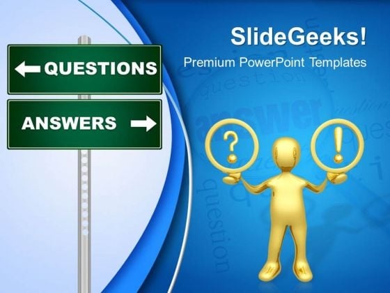 Question Answer Singnpost Metaphor PowerPoint Templates And PowerPoint Themes 0412