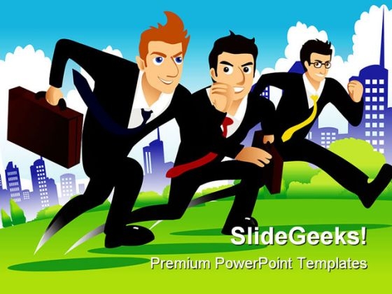 Race Business PowerPoint Template 0610 Race Business PowerPoint Template 0610