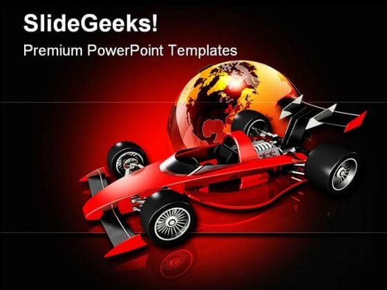 Race Car And Globe Sports PowerPoint Templates And PowerPoint Backgrounds 0811