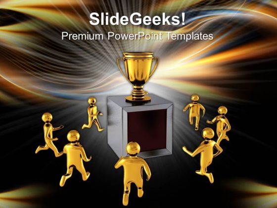 Race For Trophy Success PowerPoint Templates And PowerPoint Themes 0812