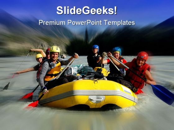 Rafting Sports PowerPoint Template 1110 Rafting Sports PowerPoint Template 1110