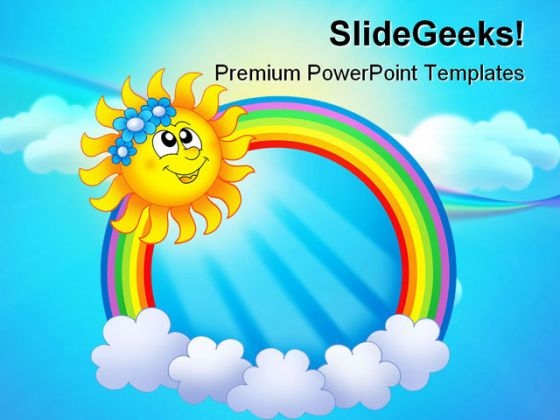 Rainbow Circle With Sun Nature PowerPoint Templates And PowerPoint Backgrounds 0711 Rainbow Circle With Sun Nature PowerPoint Templates And PowerPoint Backgrounds 0711