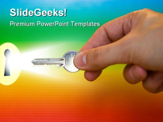 Rainbow Key Security PowerPoint Templates And PowerPoint Backgrounds 0211