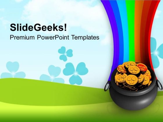 Rainbow With Golden Coins Patricks Day PowerPoint Templates Ppt Backgrounds For Slides 0313 Rainbow With Golden Coins Patricks Day PowerPoint Templates Ppt Backgrounds For Slides 0313