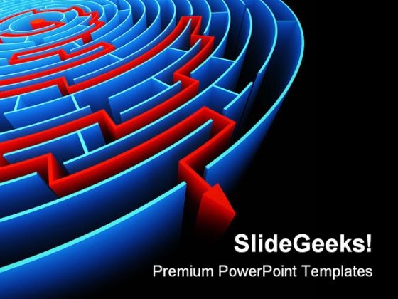 Reaching The Success Maze Business PowerPoint Template 1110 Reaching The Success Maze Business PowerPoint Template 1110