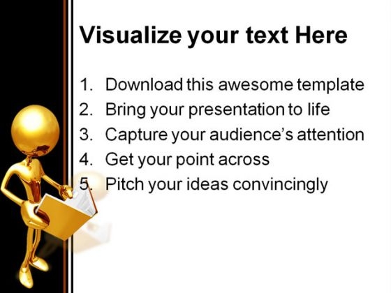 Reading Book Education PowerPoint Template 0610 pre designed best