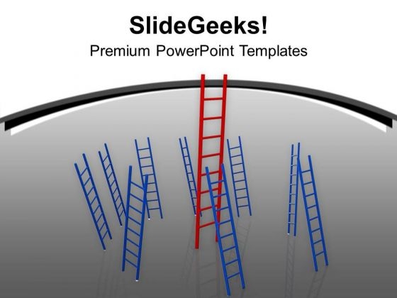 Red And Blue Ladders On Grey Background PowerPoint Templates Ppt Backgrounds For Slides 0213 Red And Blue Ladders On Grey Background PowerPoint Templates Ppt Backgrounds For Slides 0213