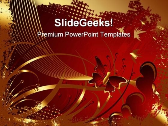 Red And Golden Abstract PowerPoint Template 1110 Red And Golden Abstract PowerPoint Template 1110