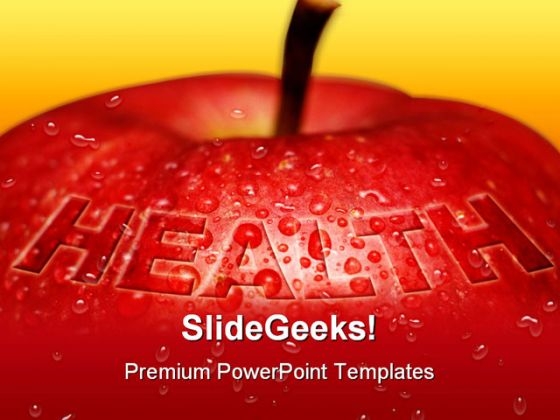 Red Apple Health Concept Medical PowerPoint Backgrounds And Templates 1210