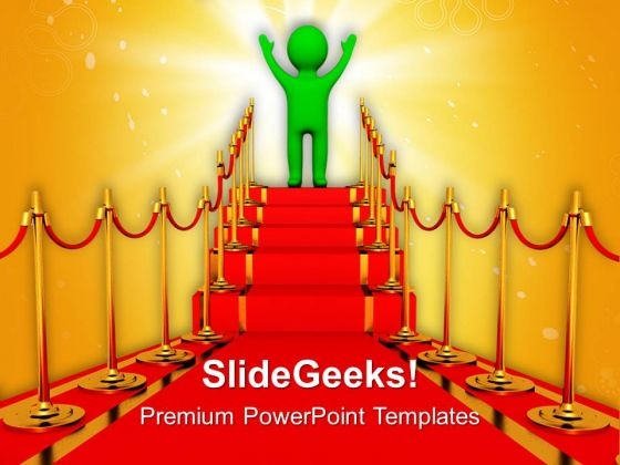 Red Carpet Path First Competiton PowerPoint Templates Ppt Backgrounds For Slides 0113