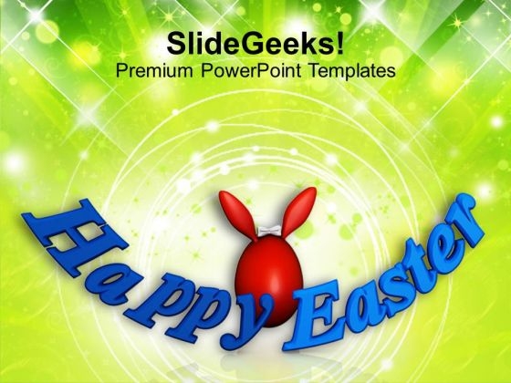 Red Easter Bunny Egg Holiday PowerPoint Templates Ppt Backgrounds For Slides 0313 Red Easter Bunny Egg Holiday PowerPoint Templates Ppt Backgrounds For Slides 0313