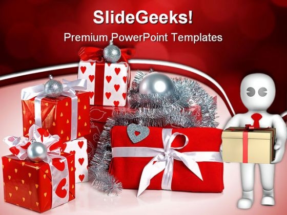Red Gift Boxes Festival PowerPoint Themes And PowerPoint Slides 0511