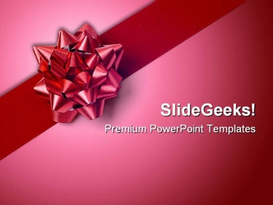 Red Gift Wrap Bow Beauty PowerPoint Themes And PowerPoint Slides 0411