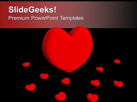 red heart symbol of love powerpoint templates ppt backgrounds for