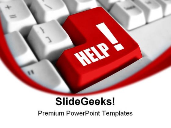 Red Help Button Metaphor PowerPoint Themes And PowerPoint Slides 0811