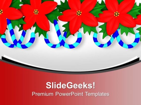 Red Holy Flowers With Candy Cane Design PowerPoint Templates Ppt Backgrounds For Slides 0113 Red Holy Flowers With Candy Cane Design PowerPoint Templates Ppt Backgrounds For Slides 0113