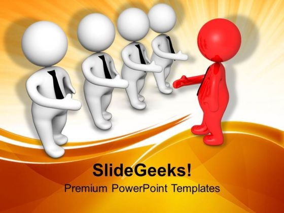 Red Human Coming For Handshake PowerPoint Templates Ppt Backgrounds For Slides 0713 Red Human Coming For Handshake PowerPoint Templates Ppt Backgrounds For Slides 0713