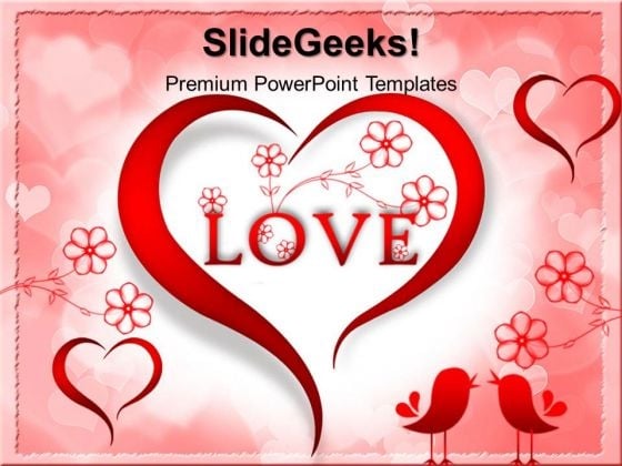 Red Love Heart Abstract PowerPoint Templates And PowerPoint Themes 0512