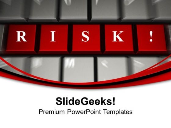Red Risk Word On Keyboard PowerPoint Templates Ppt Backgrounds For Slides 0213