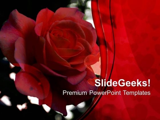Red Rose Is A Symbol Of Love Powerpoint Templates Ppt Backgrounds For Slides 0613 Powerpoint Themes